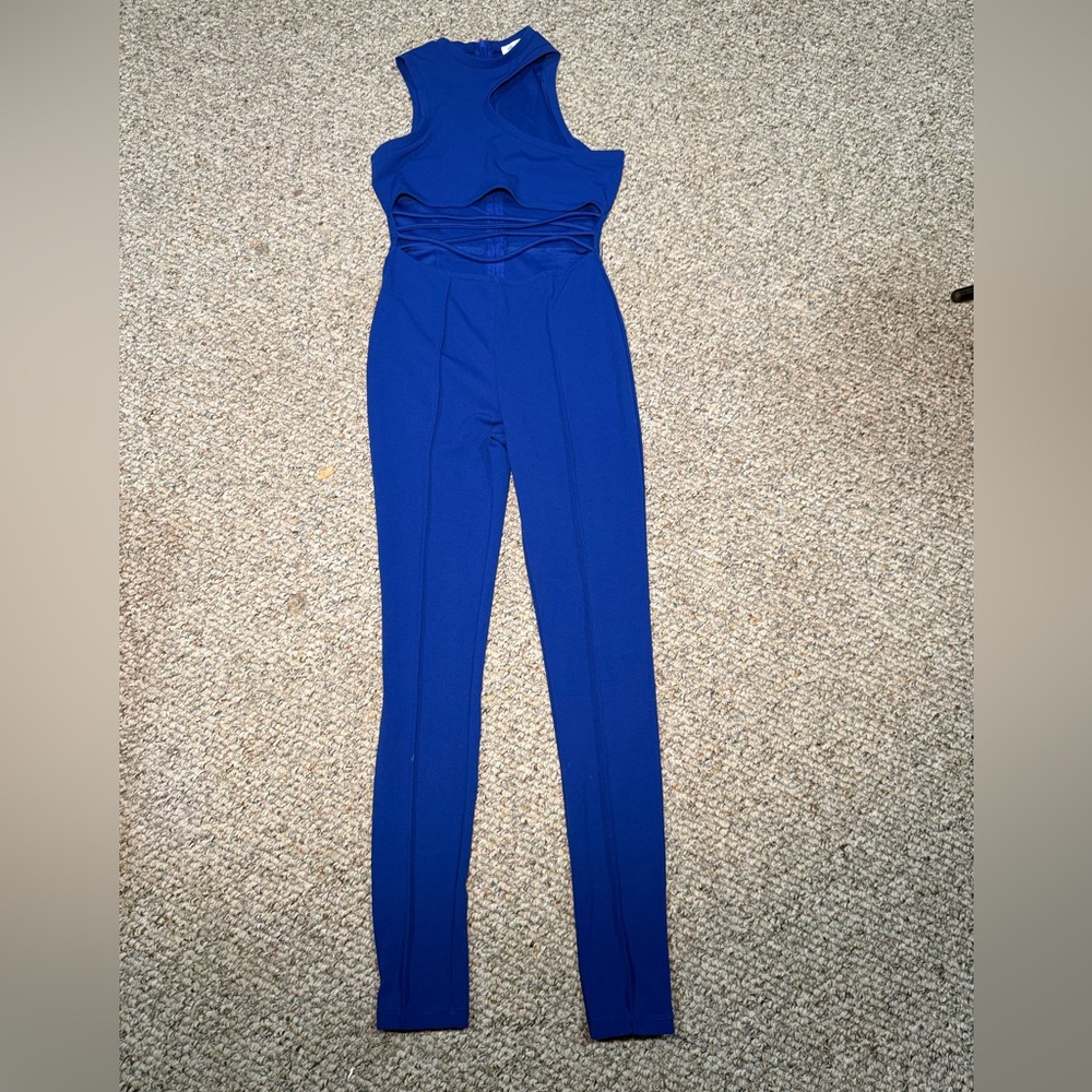 Elegant Blue Sleeveless Jumpsuit